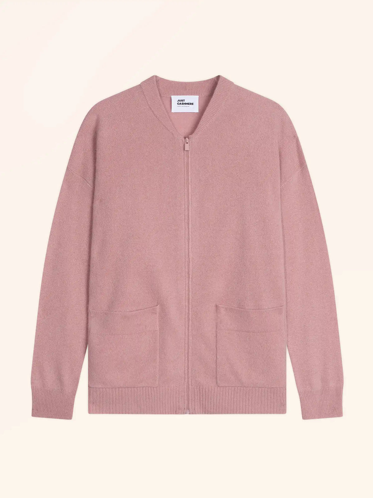 ERVIE Gilet Zippé Col Mao Bois de Rose