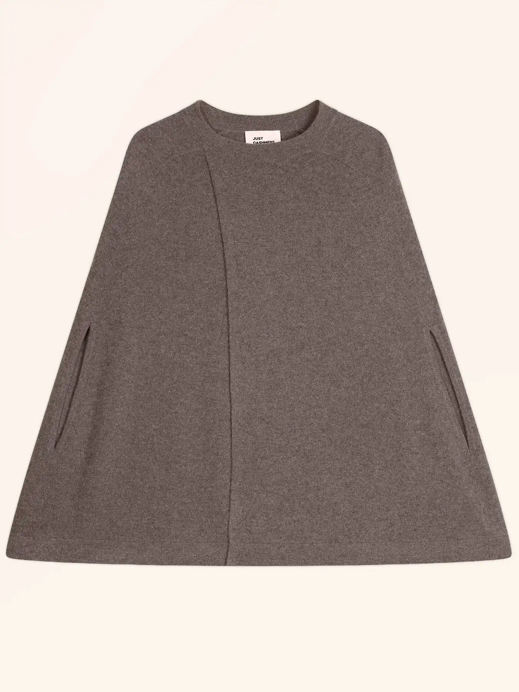 ALLOA Cape offen Rundhalsausschnitt Taupe meliert
