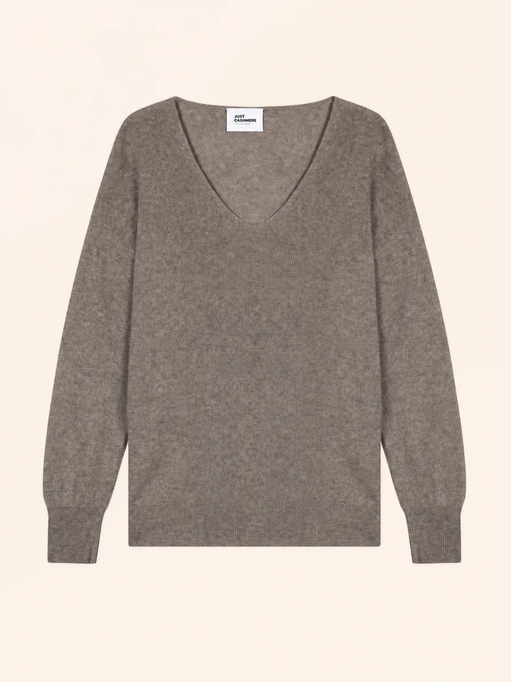BIRSE Pullover V-Ausschnitt Taupe meliert