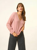 BIRSE Pullover V-Ausschnitt Rosenholz