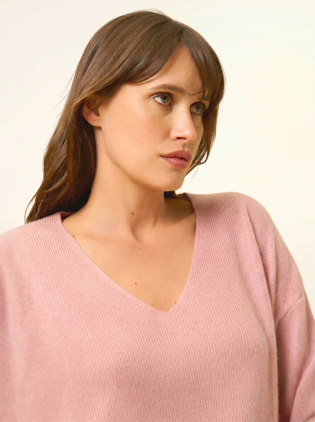 BIRSE Pullover V-Ausschnitt Rosenholz