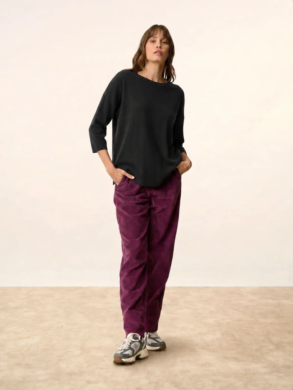 CLATTIE Pullover Rundhalsausschnitt Schwarz