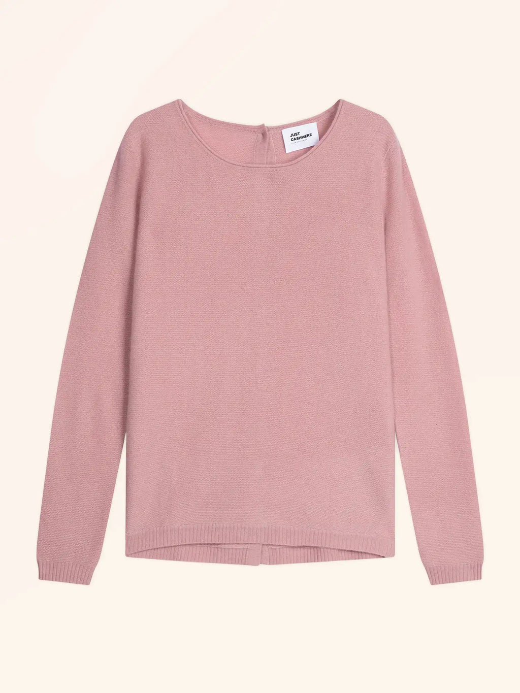 OLENA Sweater Crew Neck Buttoned Back Rosewood