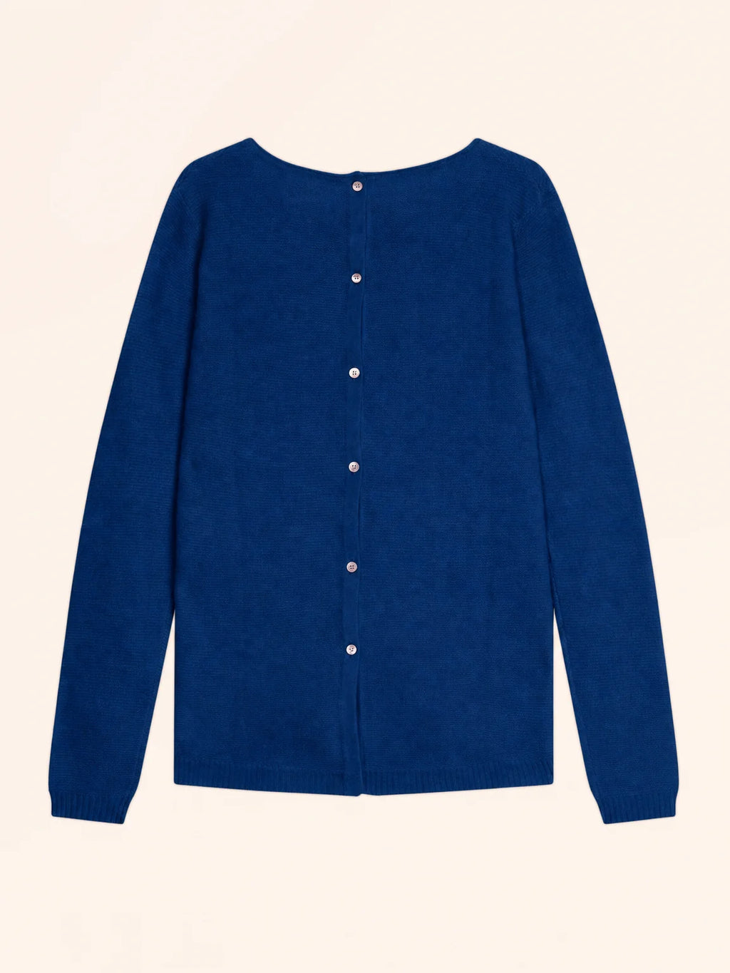 OLENA Sweater Crew Neck Buttoned Back Ultramarine