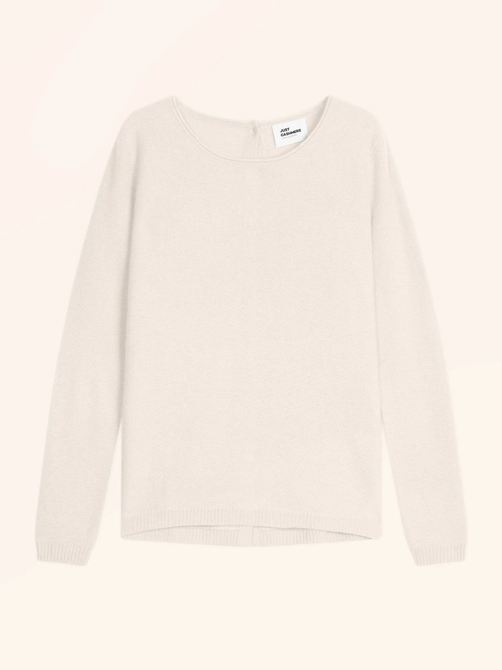 OLENA Pullover Rundhalsausschnitt hinten geknöpft Elfenbein
