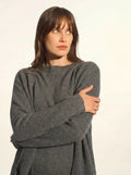 BRAEMAR Jacket Long Open 4 Ply Heather Charcoal