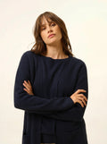BRAEMAR Veste Longue Ouverte 4 Fils Bleu Marine