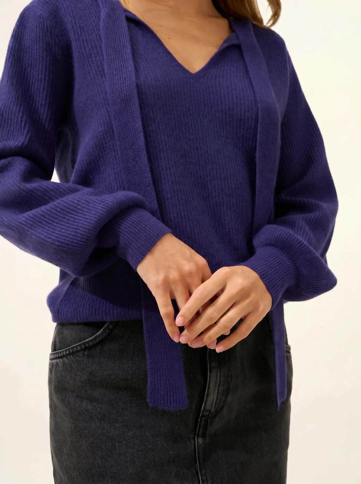 NOTY Pull Col Lavallière Violet