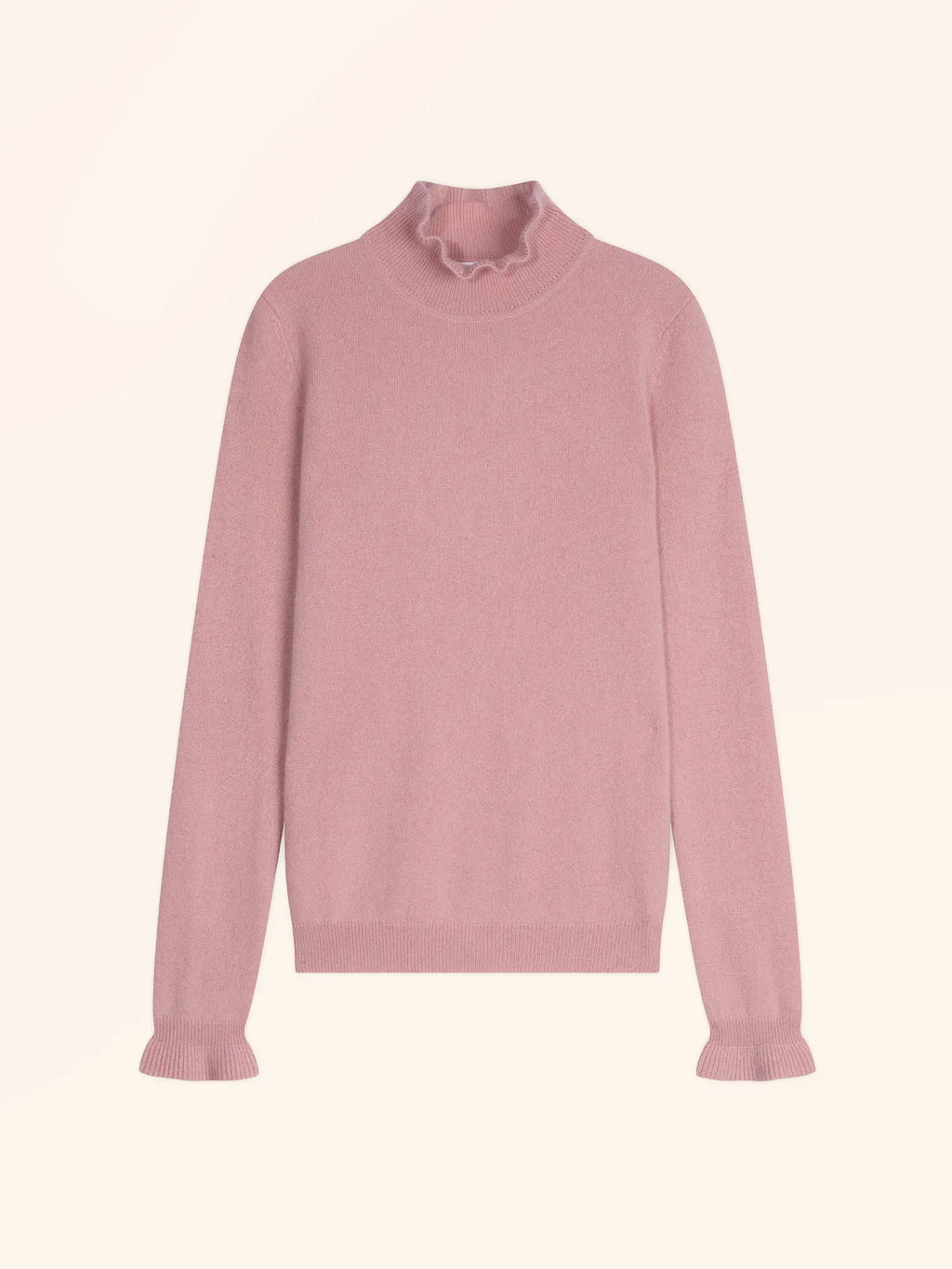 TRILA Pull Col Montant Volanté Bois de Rose