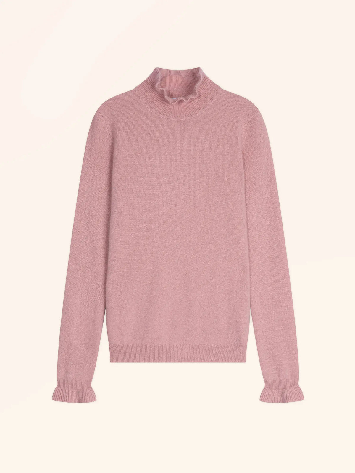 TRILA Pull Col Montant Volanté Bois de Rose
