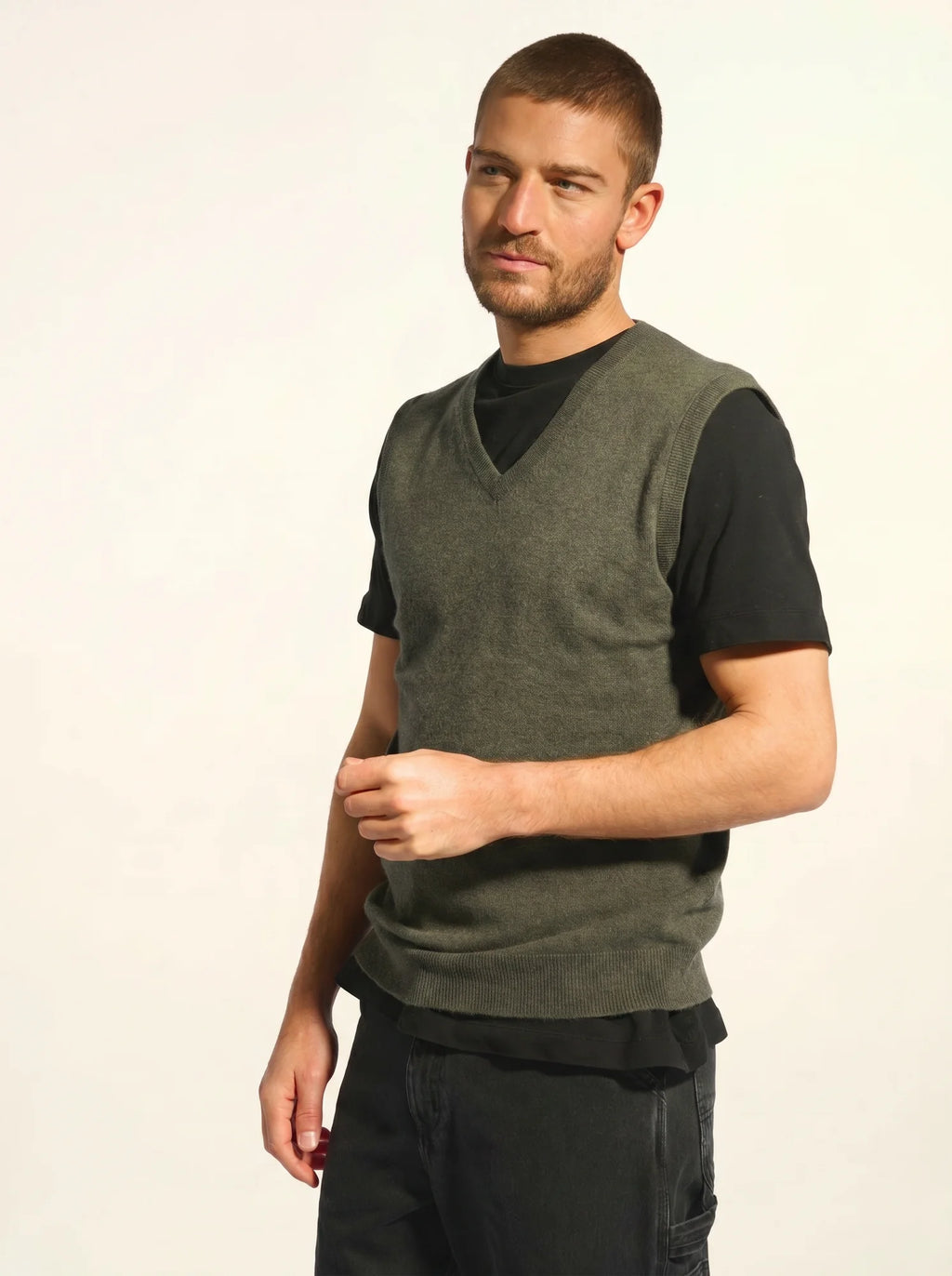 CORKI Tank Top V-Neck Heather Khaki