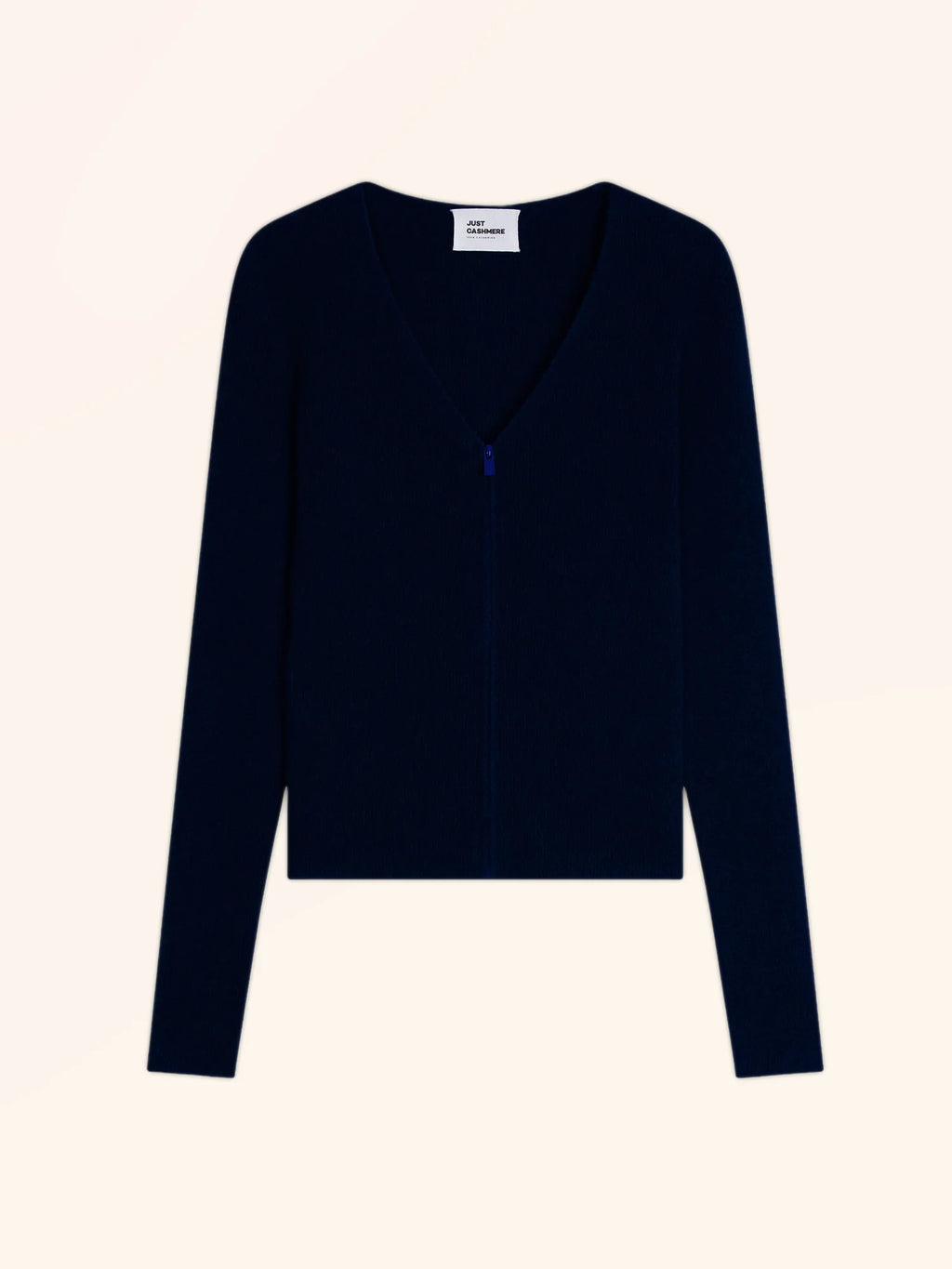 ZION Gilet Zippé Col V Bleu Marine