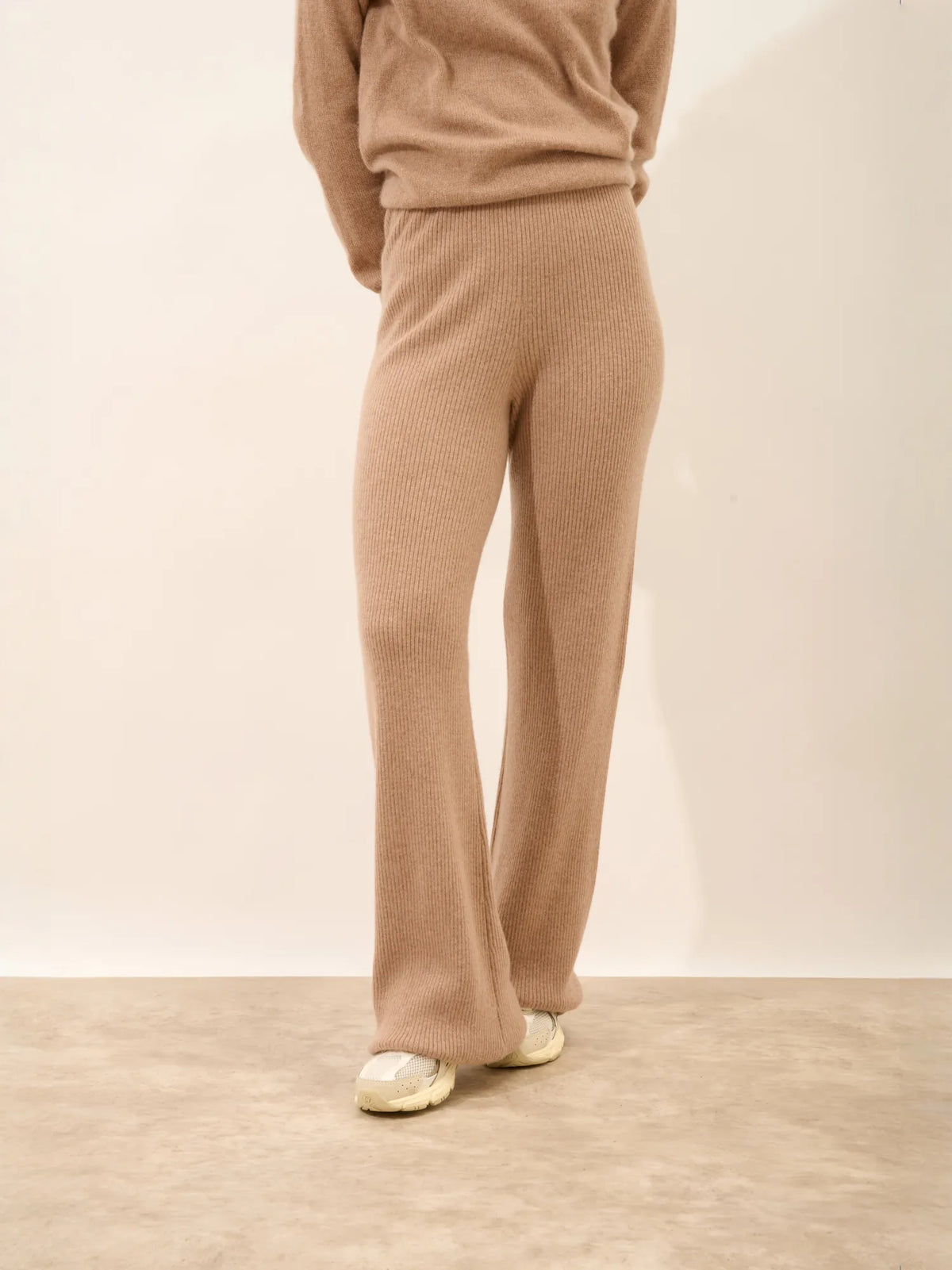 MARGRET Pantalon Évasé Camel Chiné