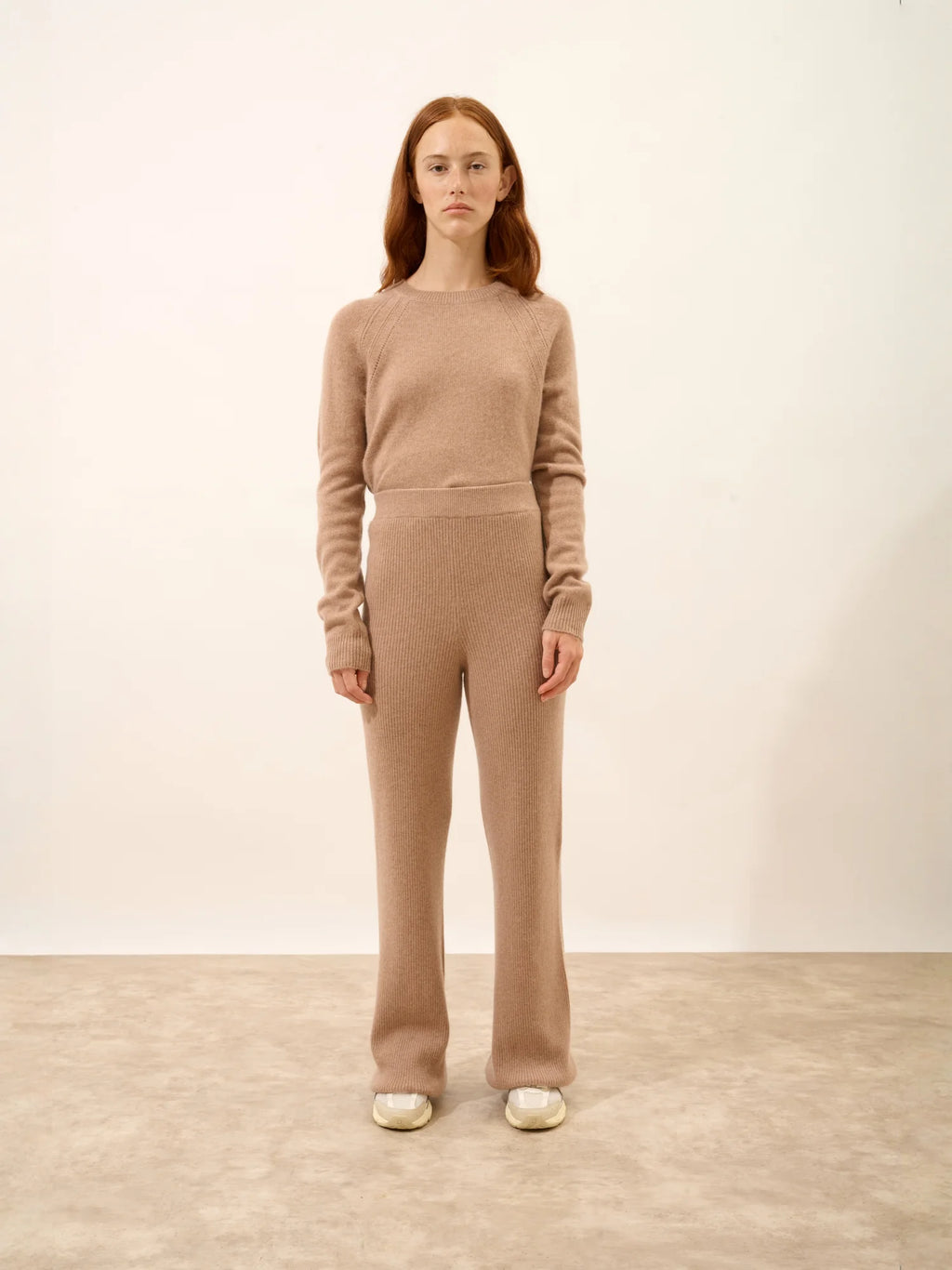 MARGRET Hose Ausgestellt Camel meliert