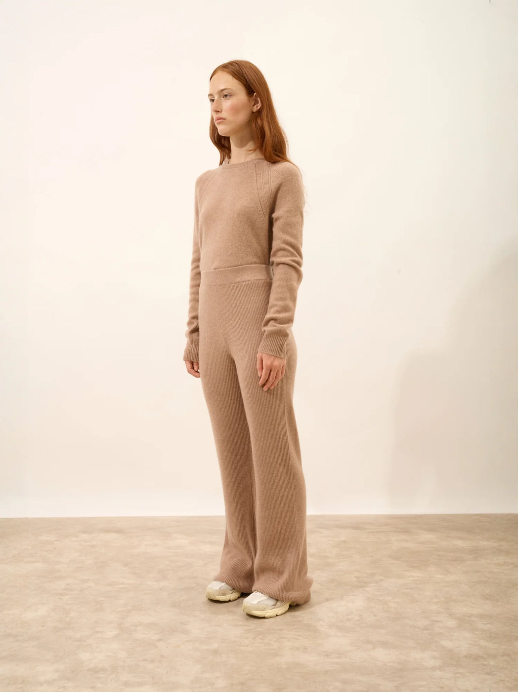 MARGRET Hose Ausgestellt Camel meliert