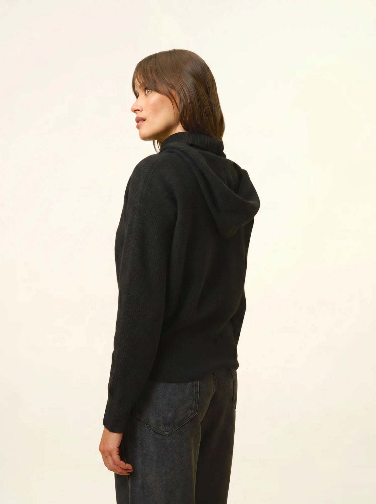HELGA Gilet Zippé Capuche Noir