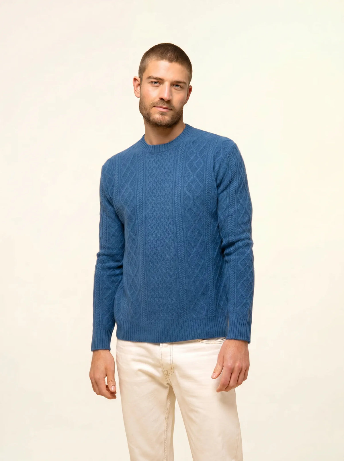 THURID Pullover Rundhalsausschnitt 4-fädig Pfauenblau