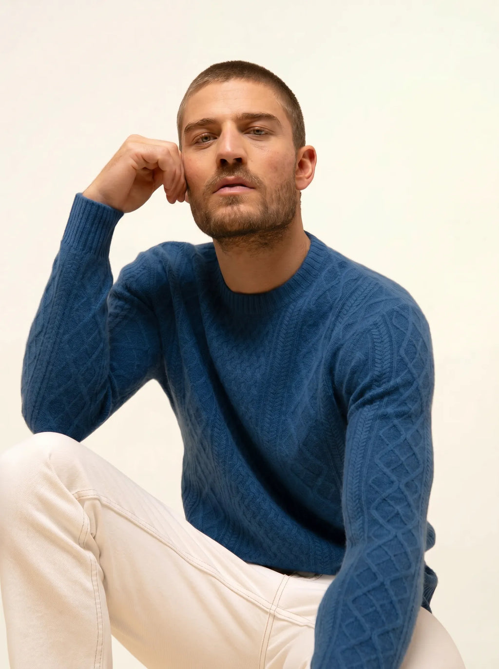 THURID Pullover Rundhalsausschnitt 4-fädig Pfauenblau