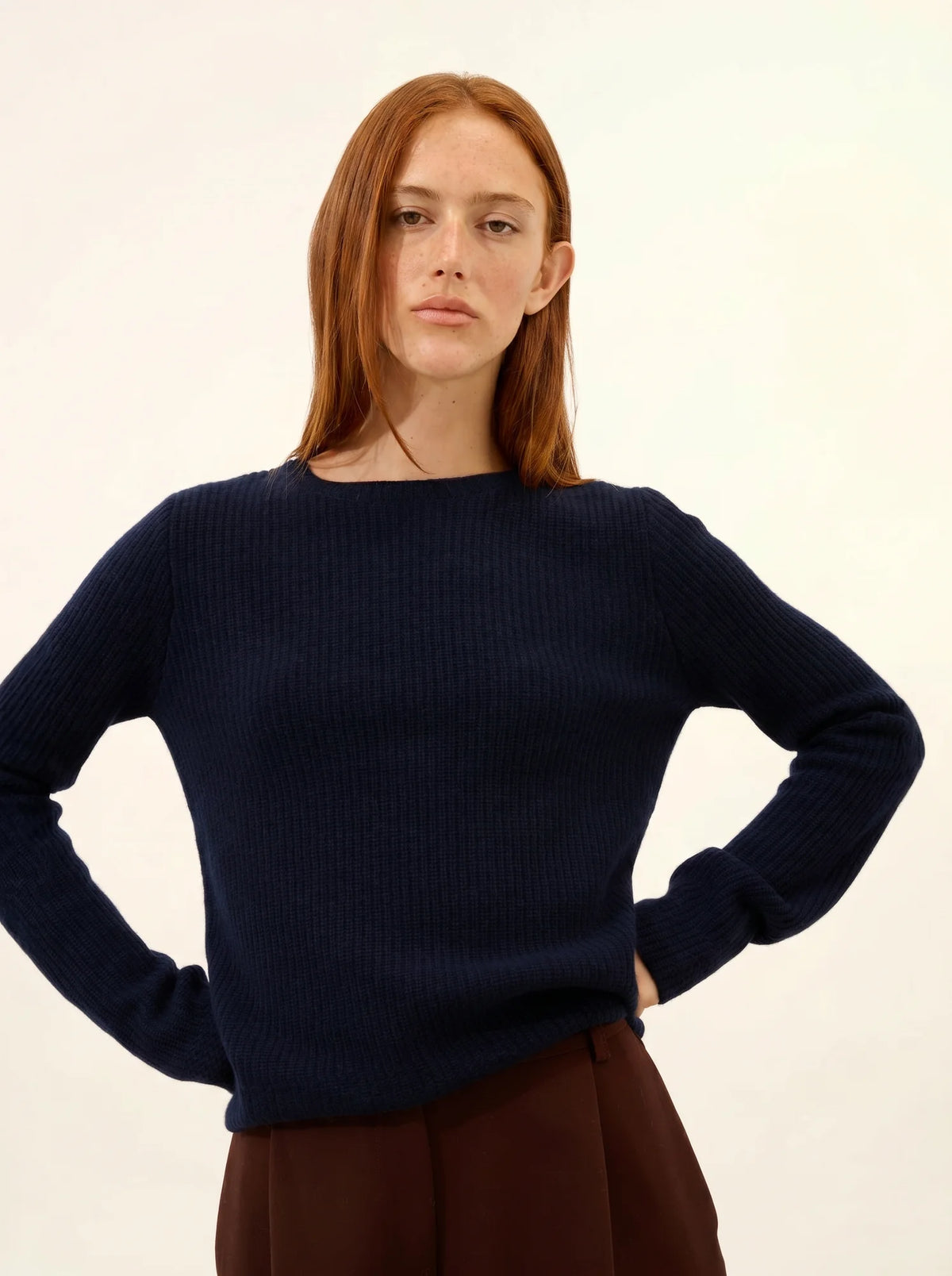 SIGRUN Pullover Rundhalsausschnitt 4-fädig Marineblau