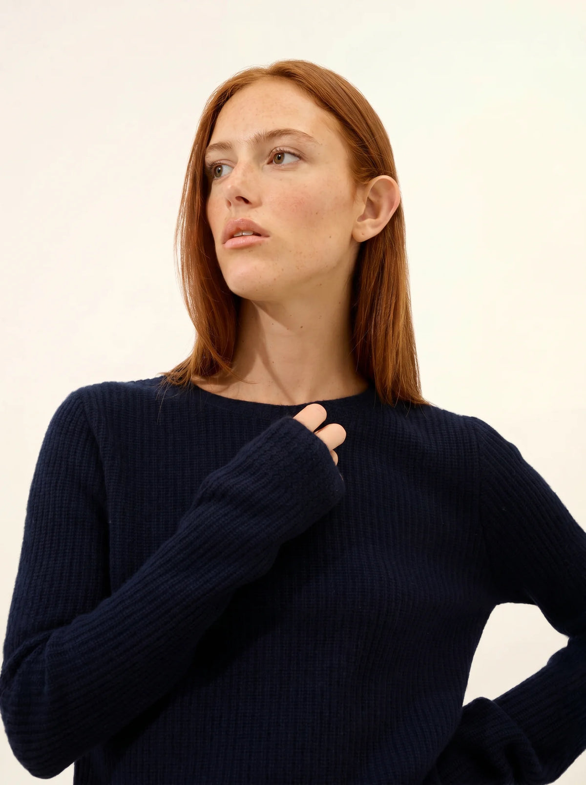 SIGRUN Pullover Rundhalsausschnitt 4-fädig Marineblau