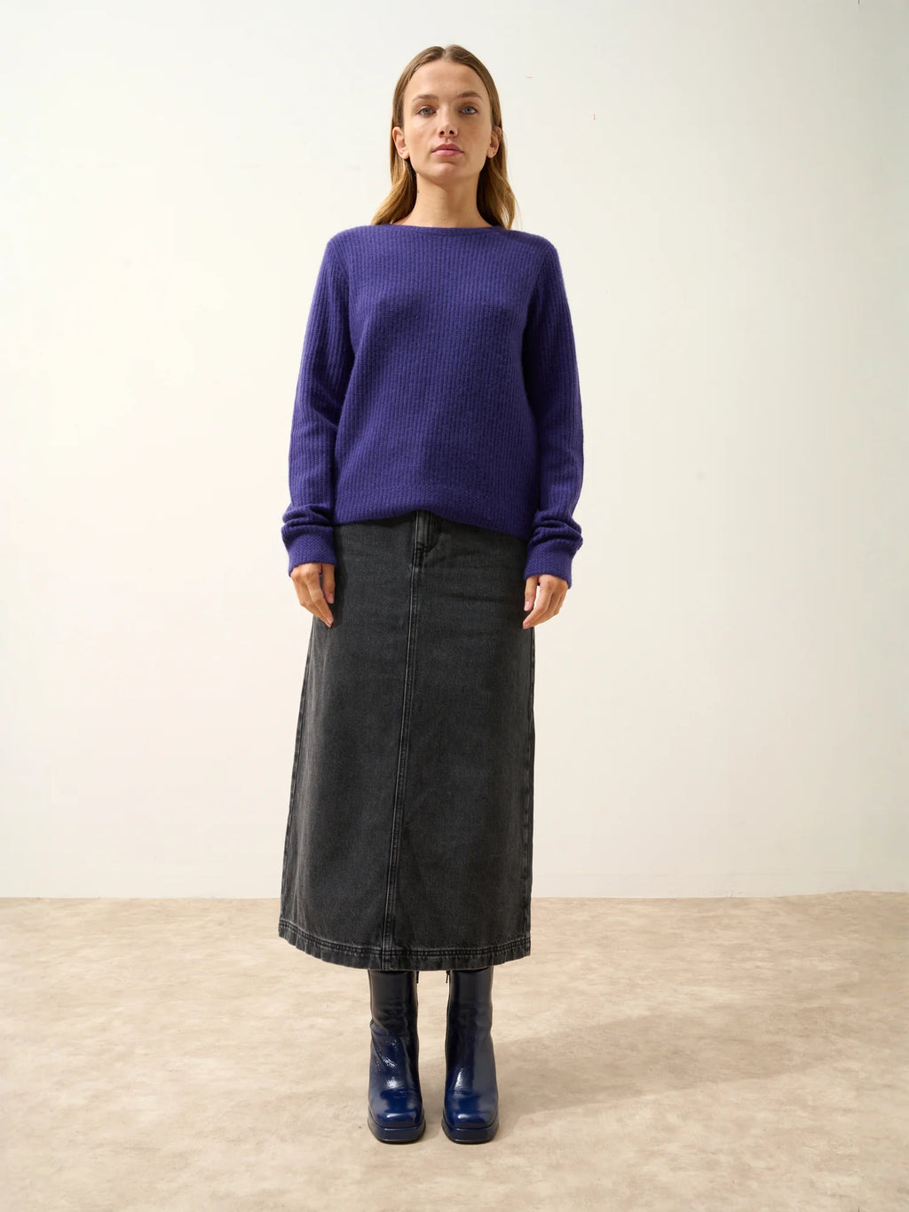 SIGRUN Sweater Crew Neck 4 Ply Deep Purple