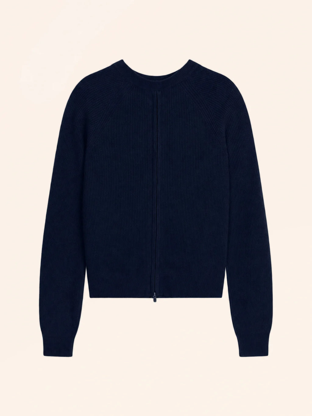 JONA Pullover Rundhalsausschnitt mit Reißverschluss hinten Marineblau