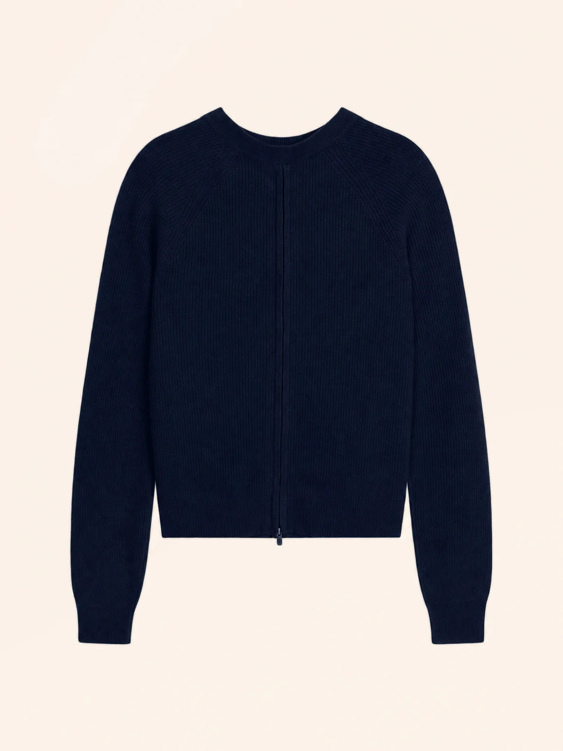 JONA Pullover Rundhalsausschnitt mit Reißverschluss hinten Marineblau