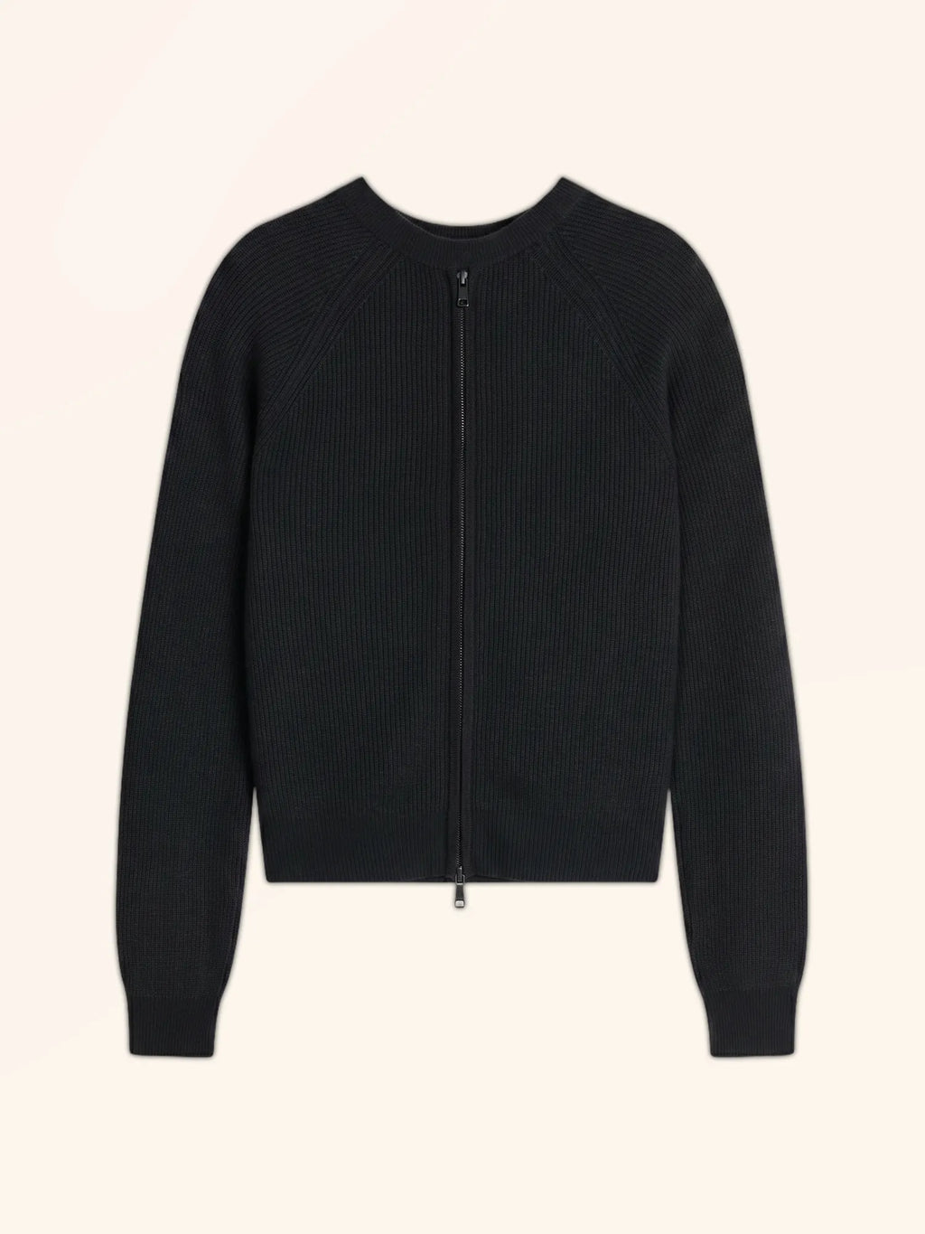 JONA Pull Col Rond Zippé Dos Noir