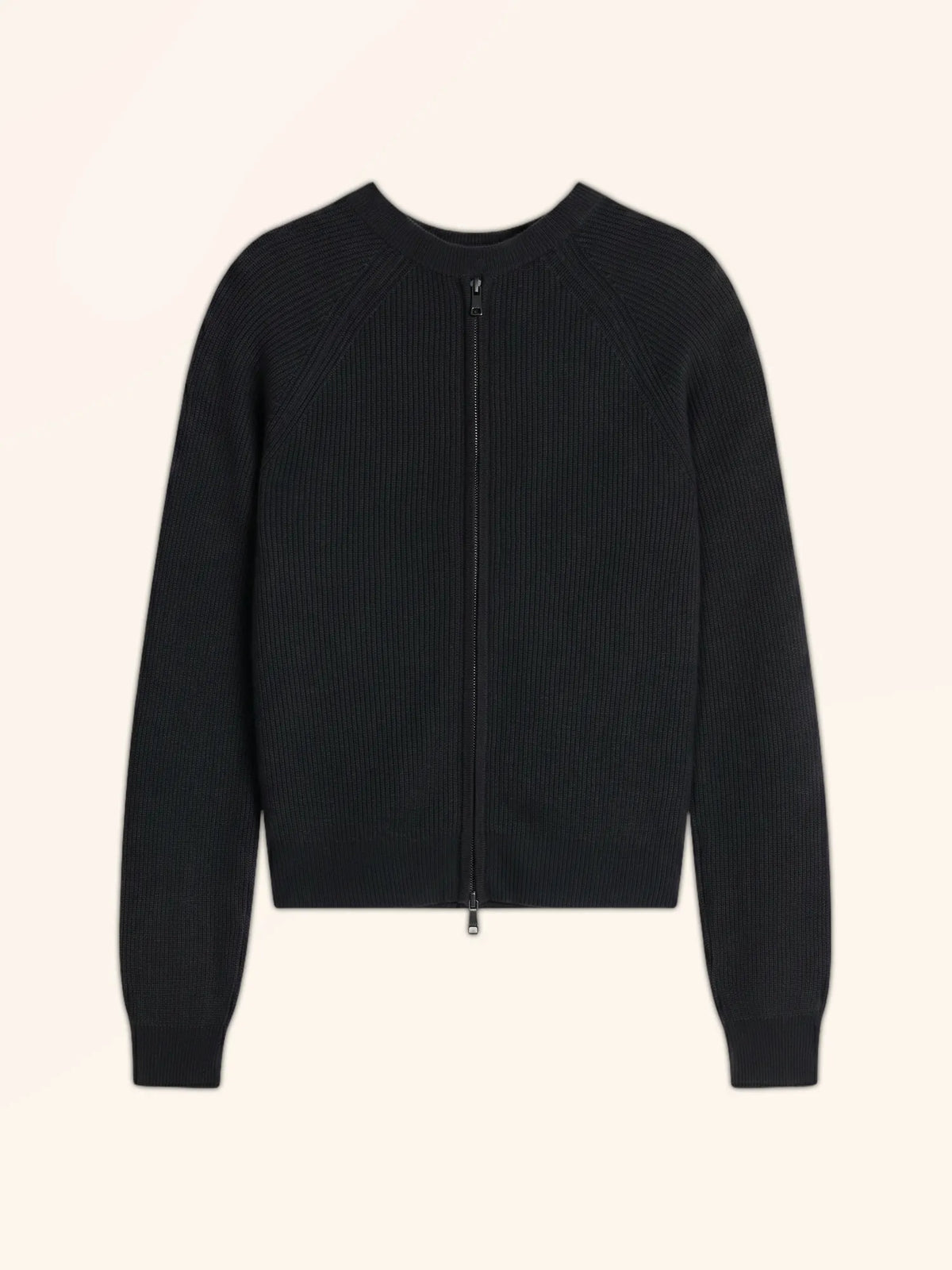 JONA Pull Col Rond Zippé Dos Noir