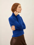 SUNNEVA Pullover Stehkragen 4-fädig Ultramarin