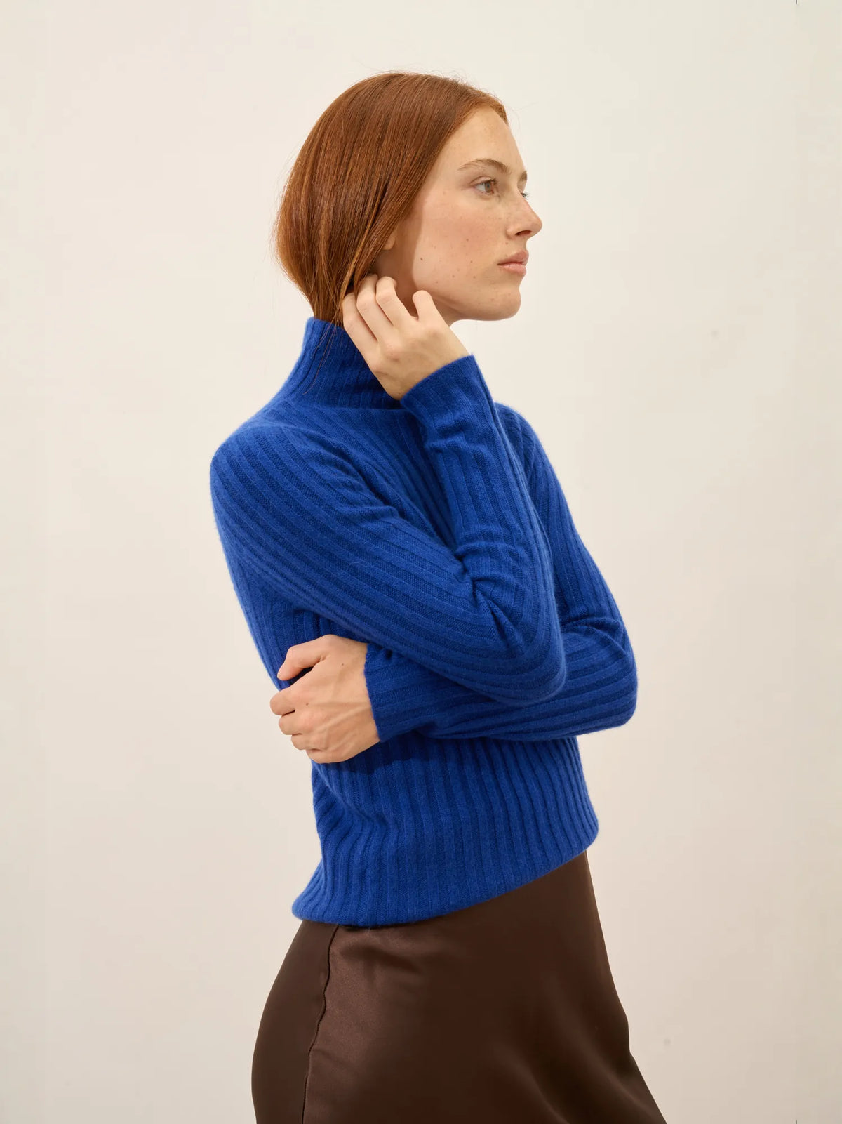 SUNNEVA Pullover Stehkragen 4-fädig Ultramarin