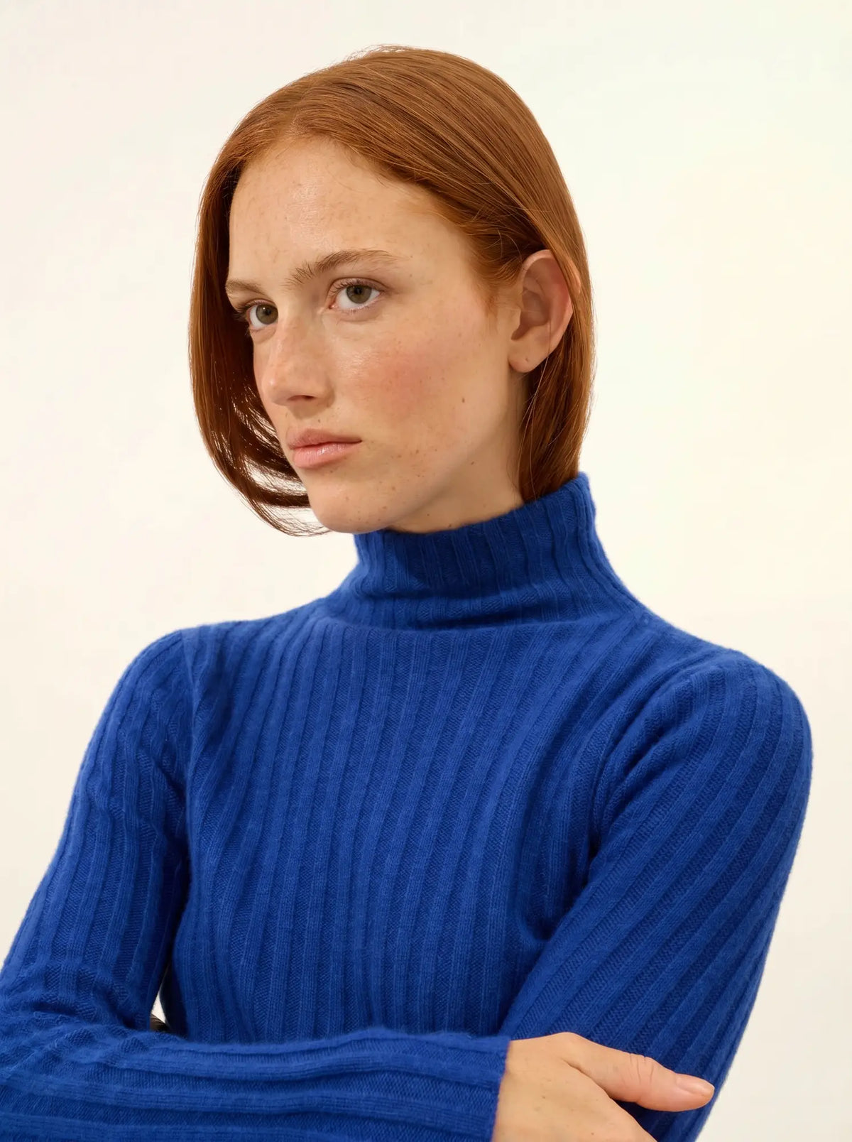 SUNNEVA Pullover Stehkragen 4-fädig Ultramarin