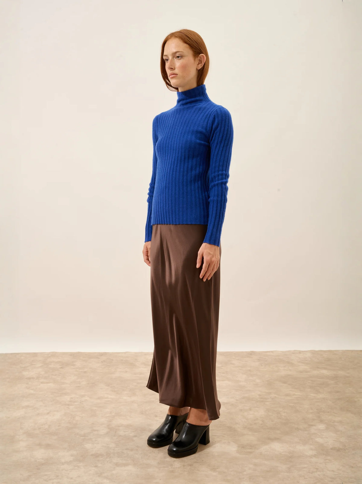SUNNEVA Pullover Stehkragen 4-fädig Ultramarin