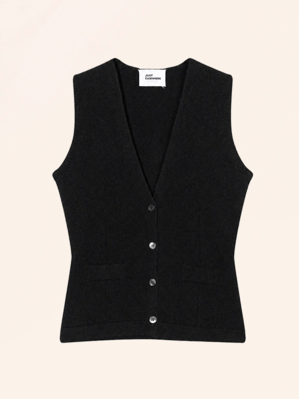 STEFAN Cardigan V-Neck Sleeveless 4 Ply Black