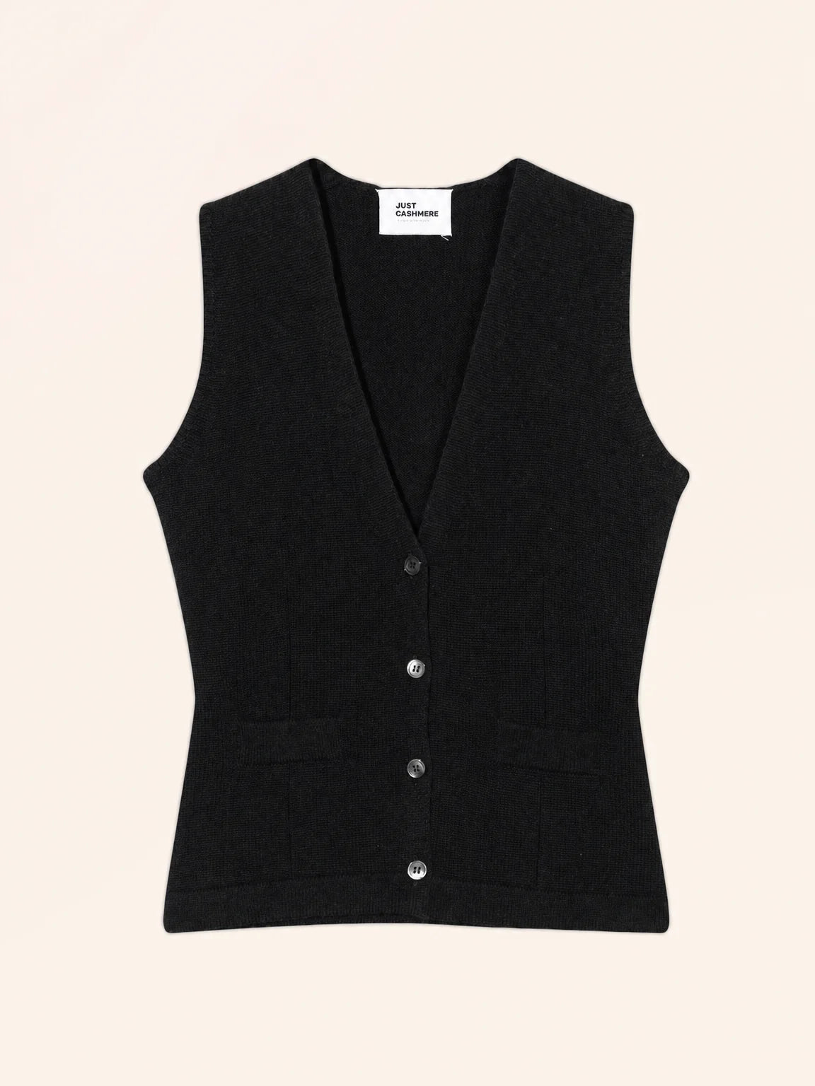 STEFAN Cardigan V-Neck Sleeveless 4 Ply Black
