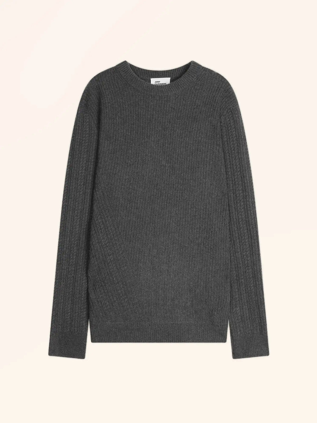 LUKKA Pull Col Rond 4 Fils Anthracite Chiné