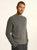 LUKKA Pull Col Rond 4 Fils Anthracite Chiné