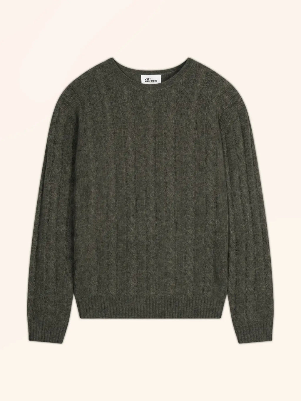 DARRI Pullover Rundhalsausschnitt 4-fädig Khaki meliert