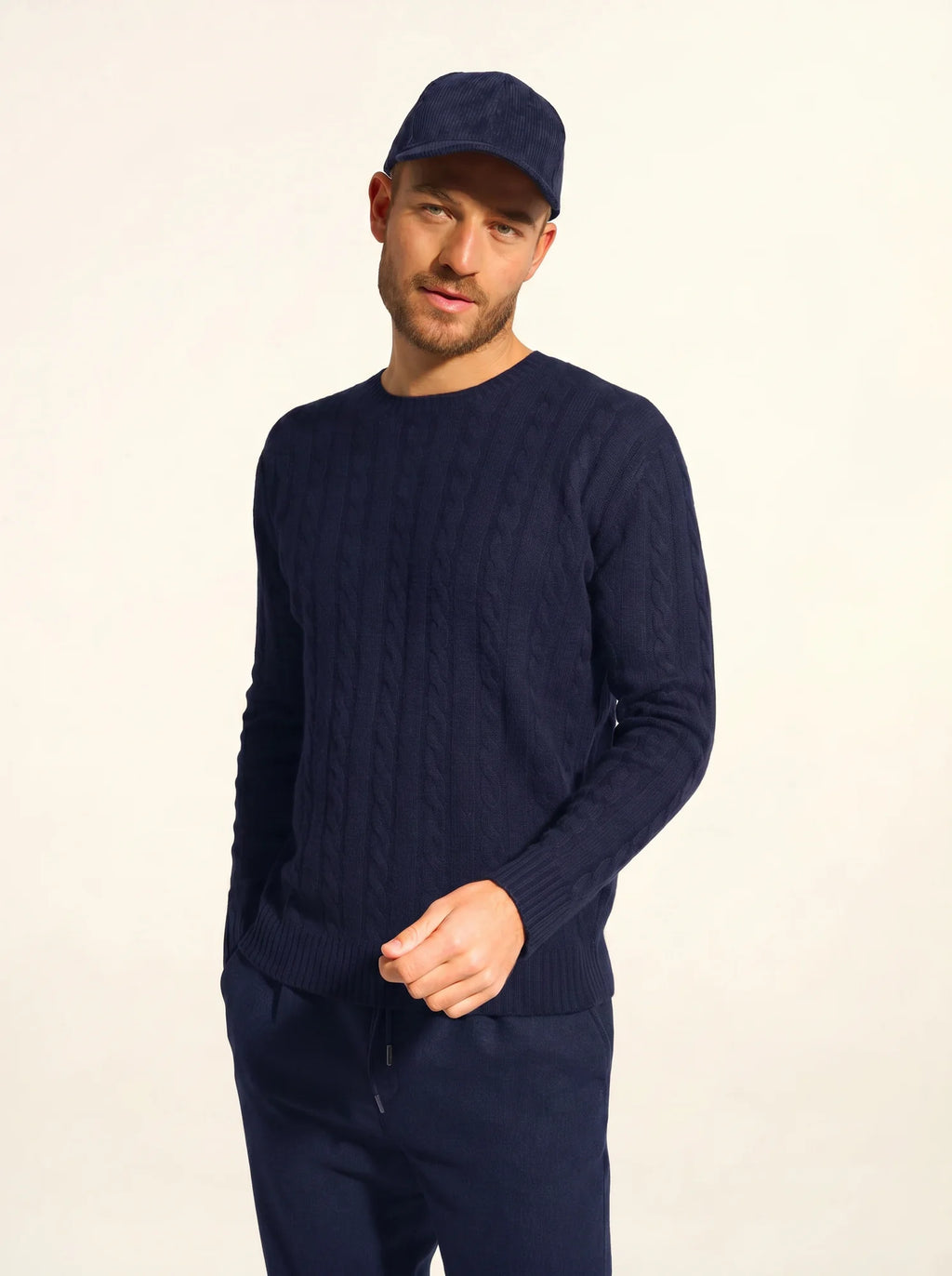 DARRI Sweater Crew Neck 4 Ply Navy