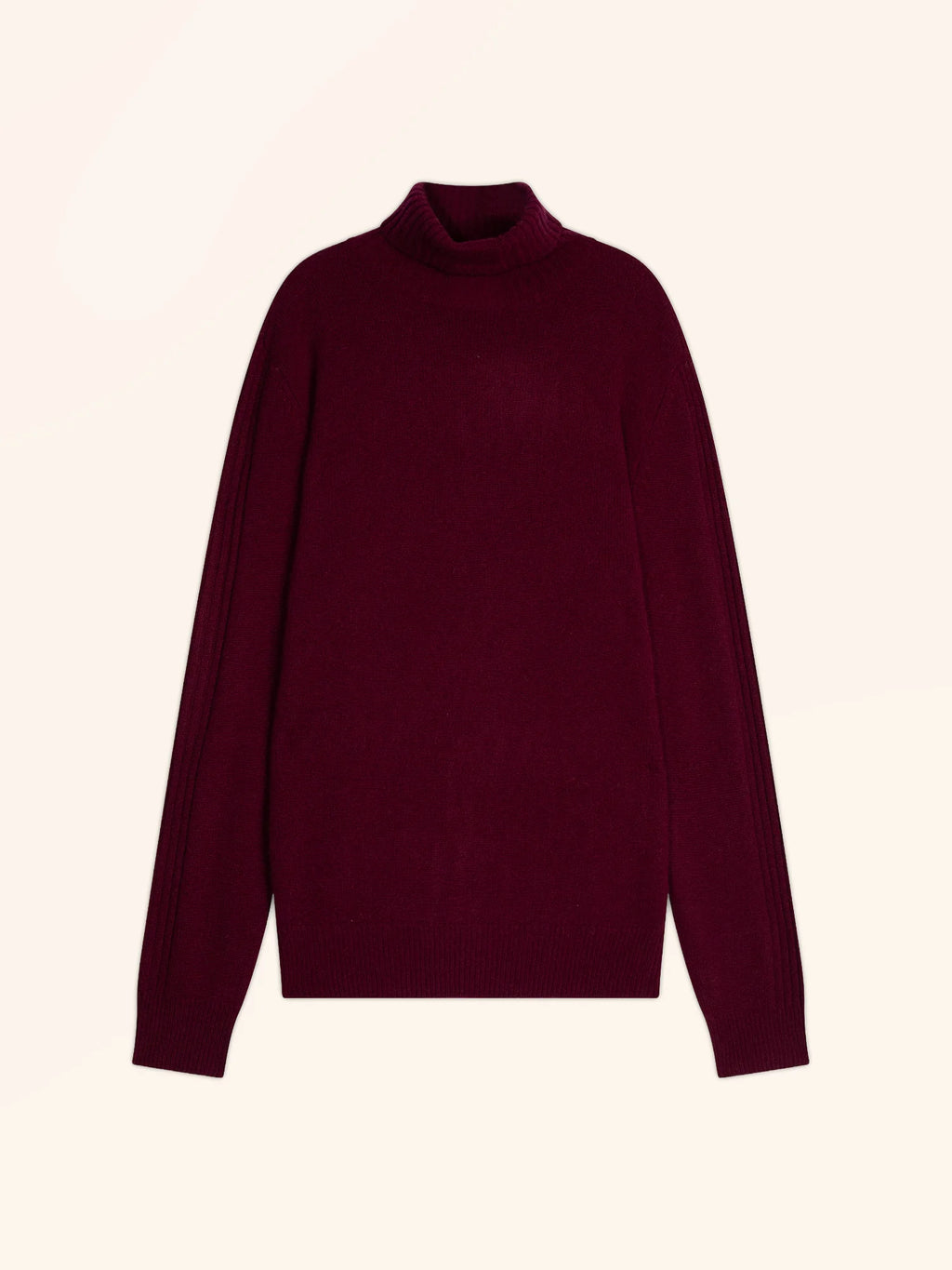 NOI Pull Col Roulé 4 Fils Bordeaux