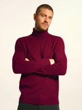 NOI Pull Col Roulé 4 Fils Bordeaux