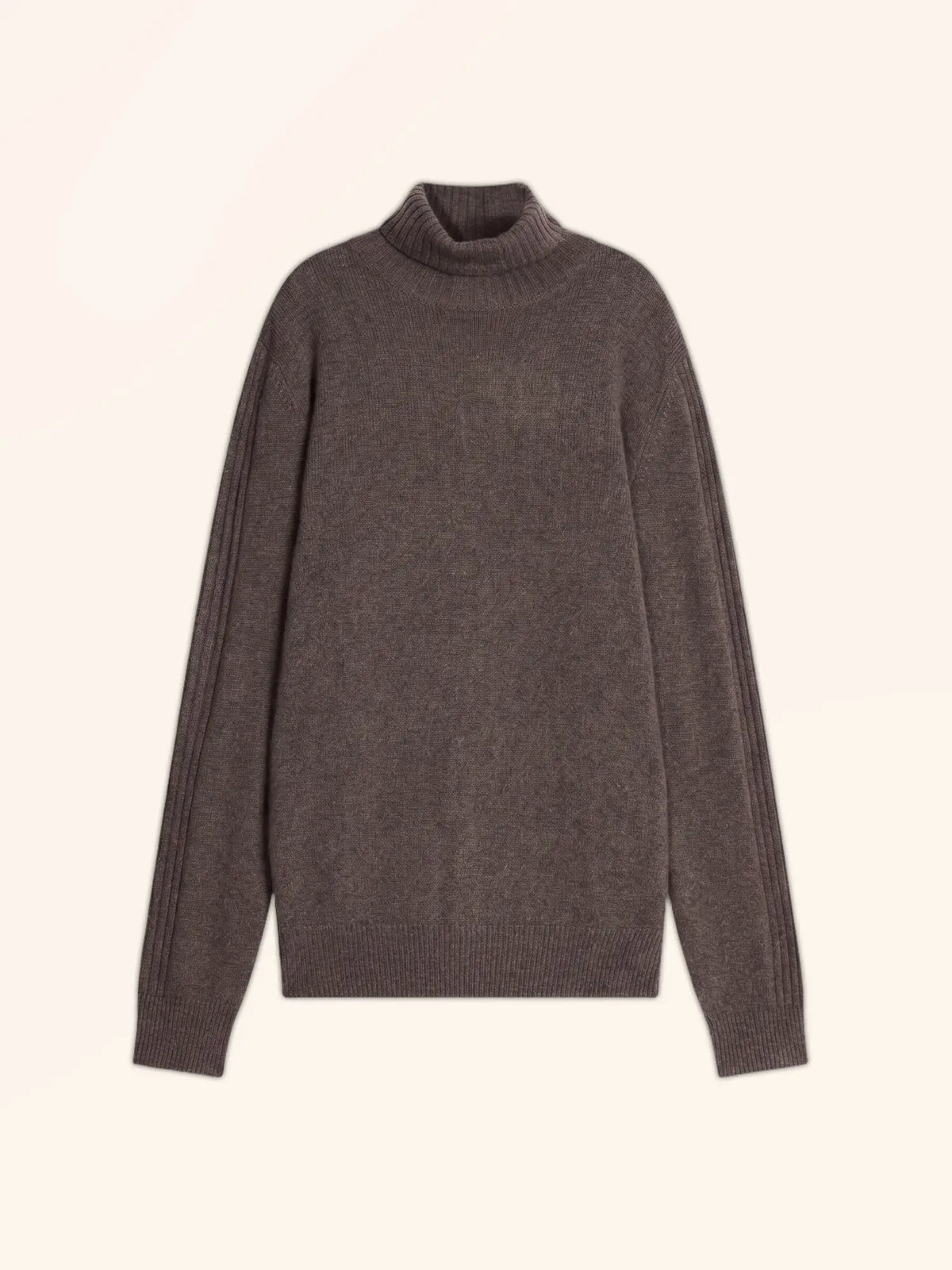NOI Pull Col Roulé 4 Fils Taupe Chiné