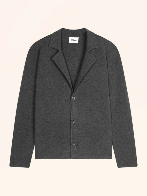 ALVAR Veste Boutonnée Col Tailleur Anthracite Chiné