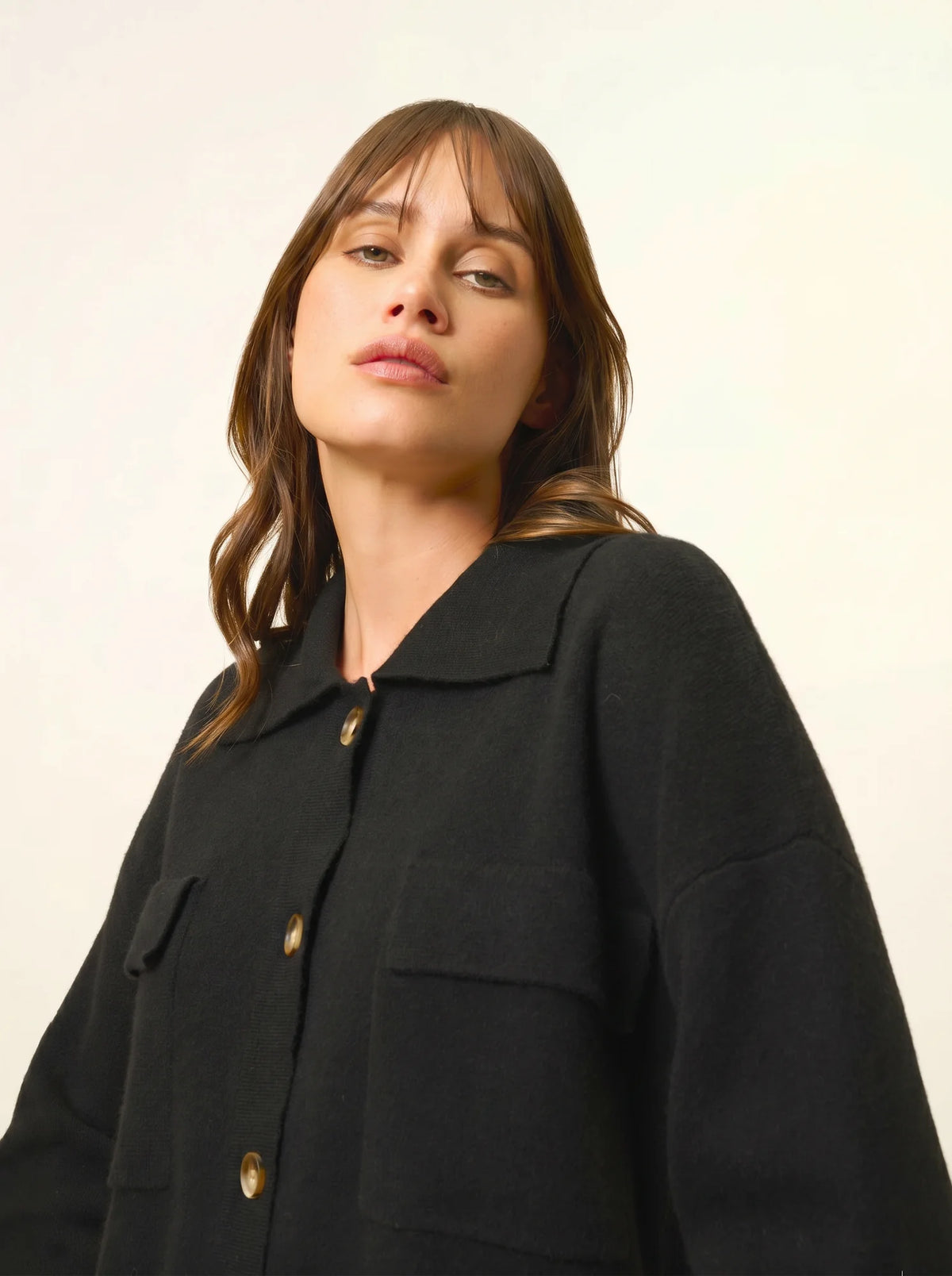 HEKLA Veste Boutonnée Col Chemise Noir