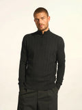 HILMIR Pullover Truckerkragen Schwarz
