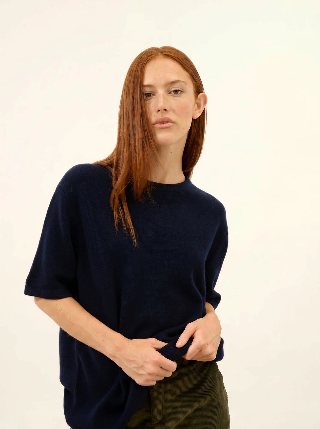 CARLA T-Shirt Crew Neck 4 Ply Navy