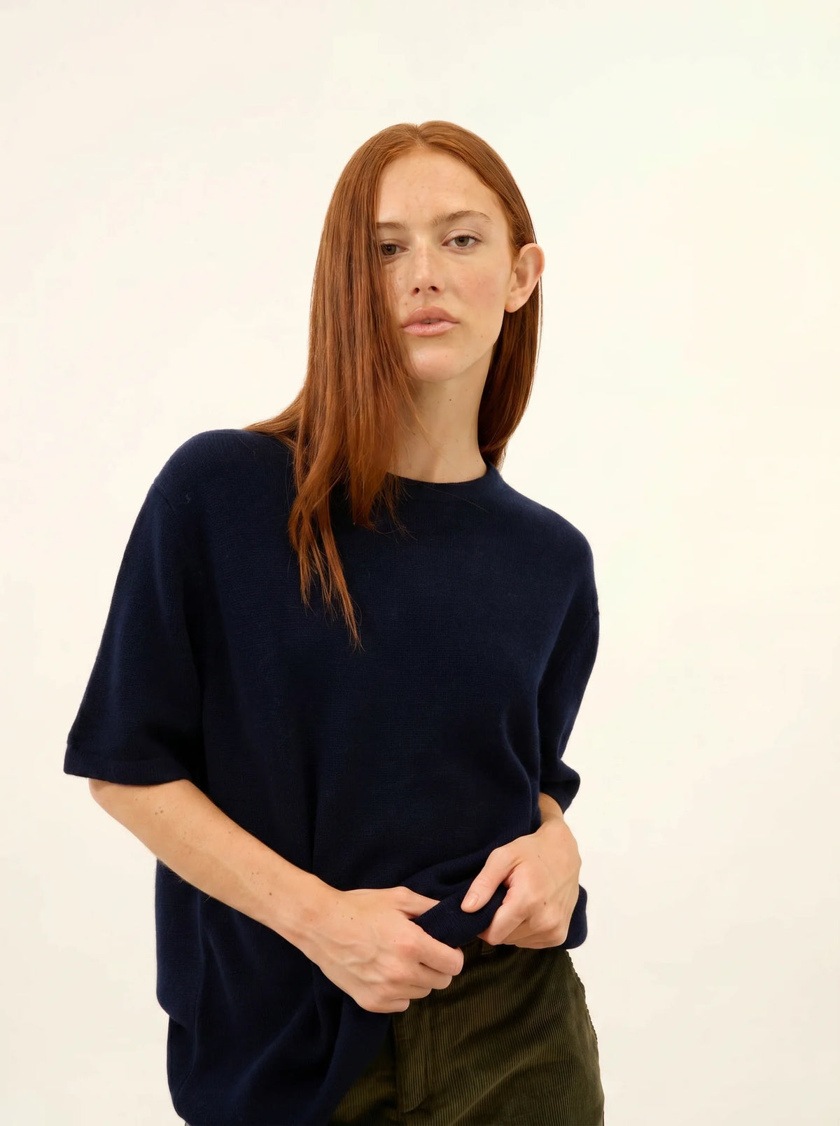 CARLA T-Shirt Crew Neck 4 Ply Navy