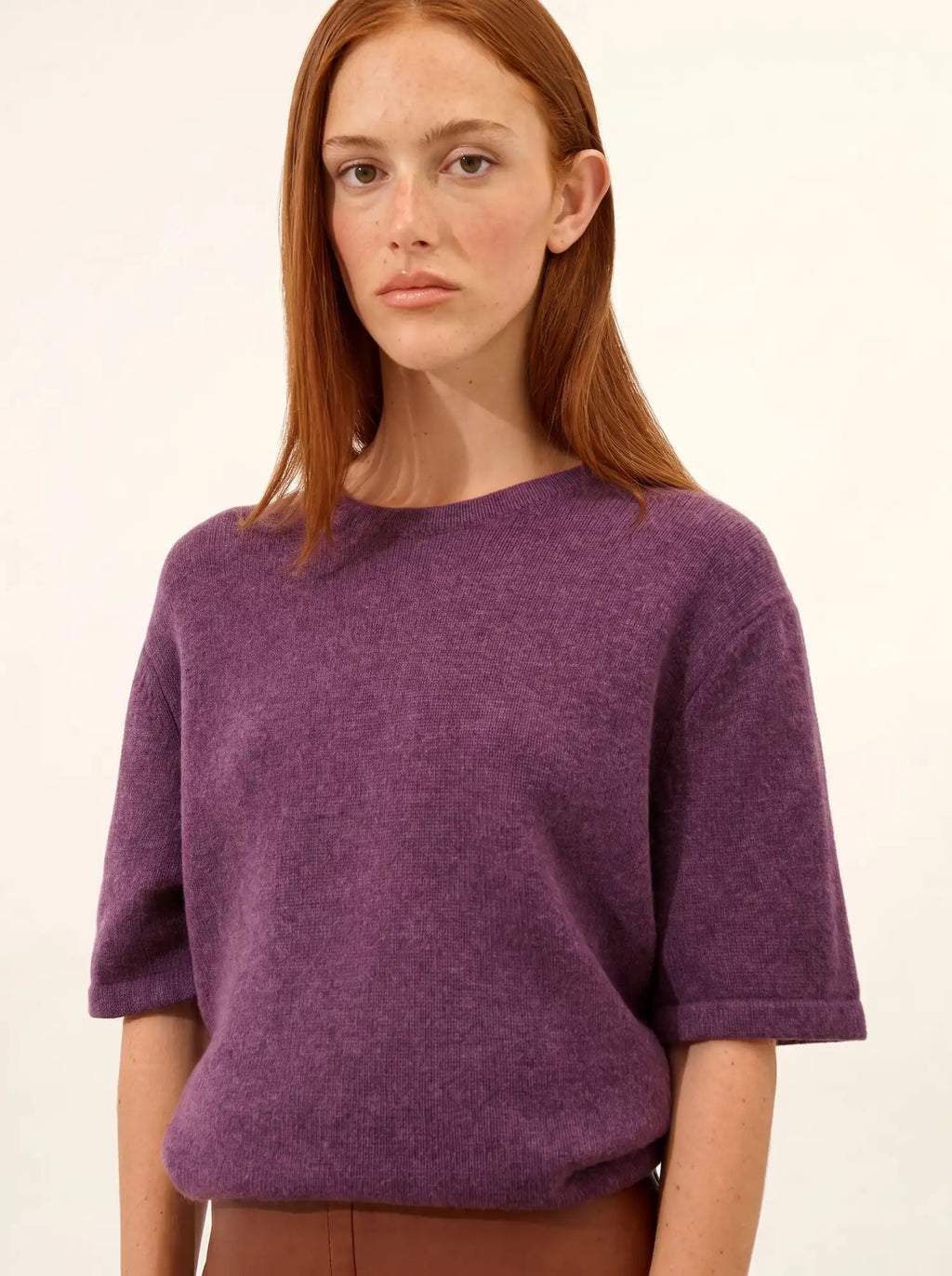 CARLA T-Shirt Crew Neck 4 Ply Heather Purple