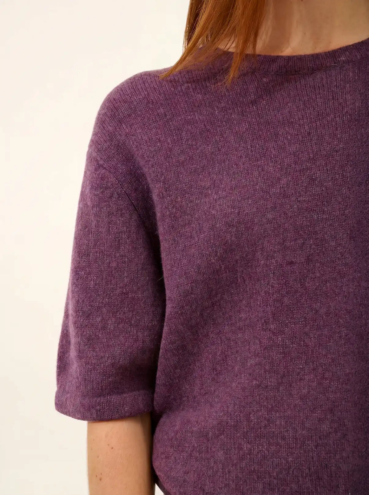 CARLA T-Shirt Crew Neck 4 Ply Heather Purple