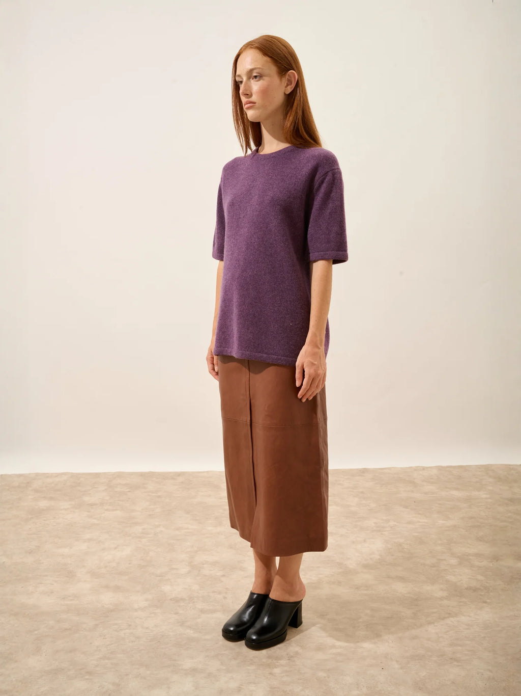 CARLA T-Shirt Crew Neck 4 Ply Heather Purple